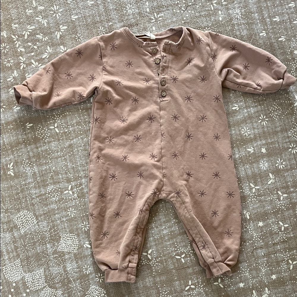 Quincy Mae Mauve Star-Print Baby Romper